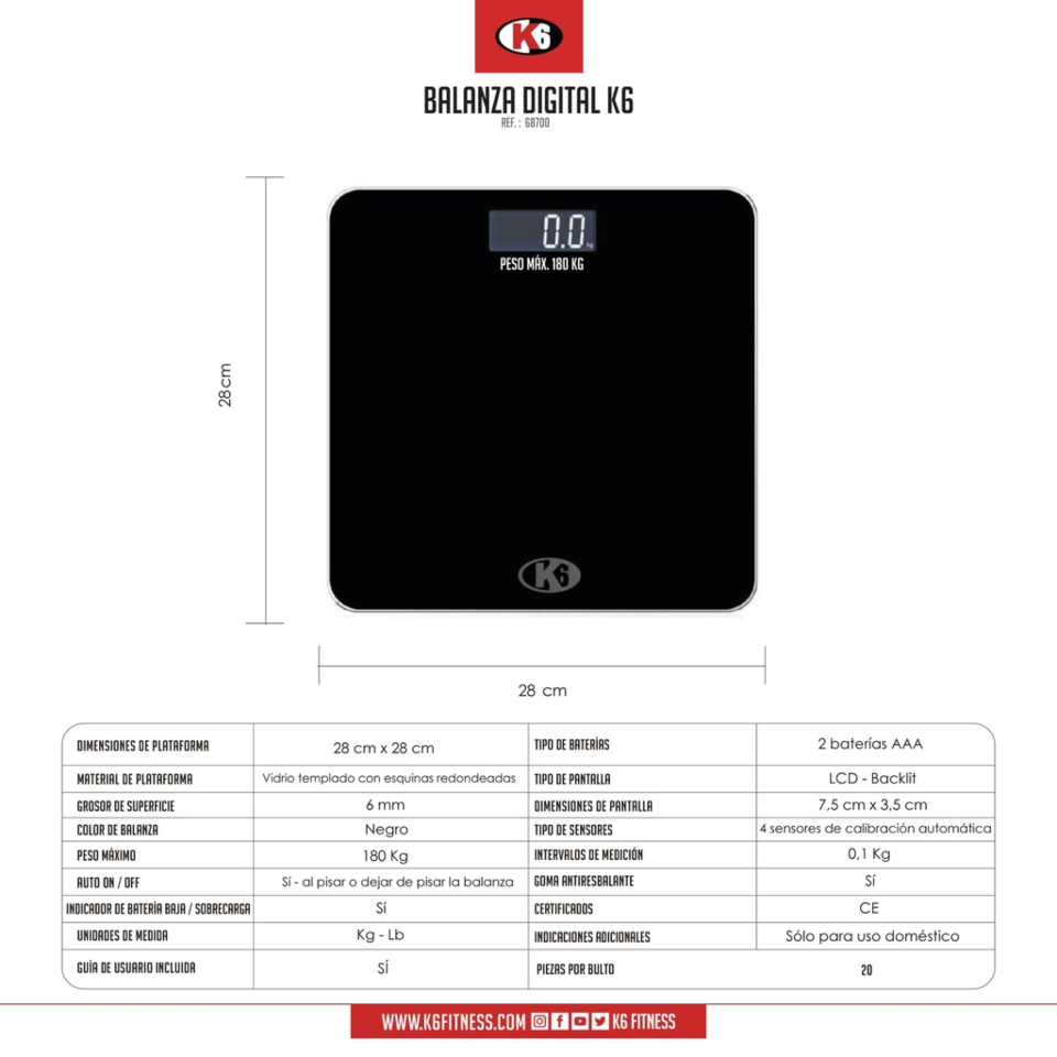 OCHOA  Balanza Digital Comp. 66 Lbs Acs-E 02-30-0534