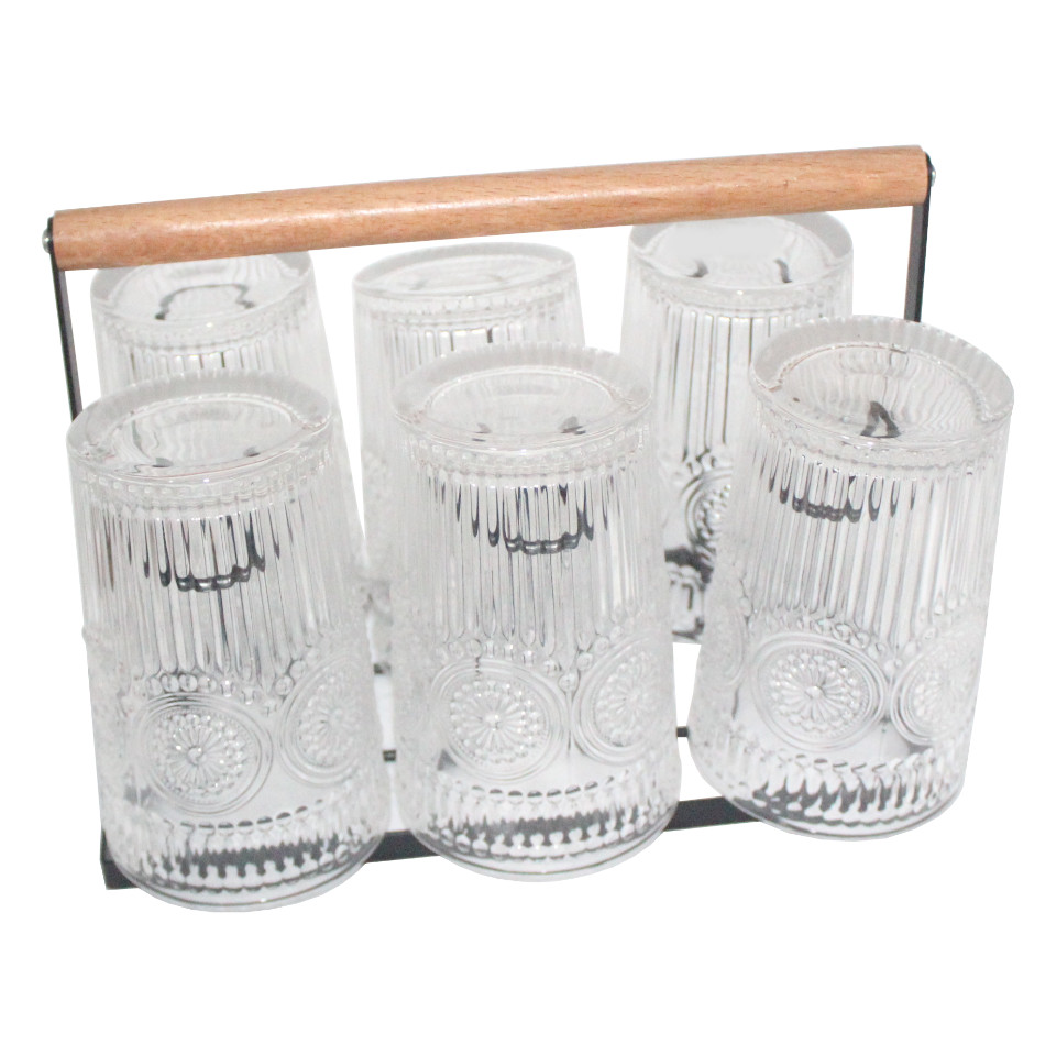 Set de 6 vasos de cristal 295 ml, modelo París, juego de vasos clásicos para  agua, bebidas, 8 x 9 cm, resistentes, ligeros, apto