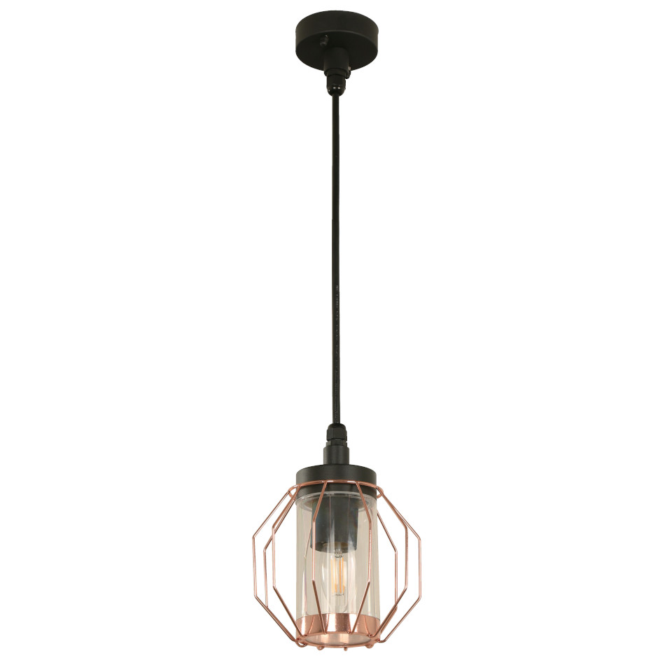 Lamp. Ext. Colgante Negro 1l/E27/40w